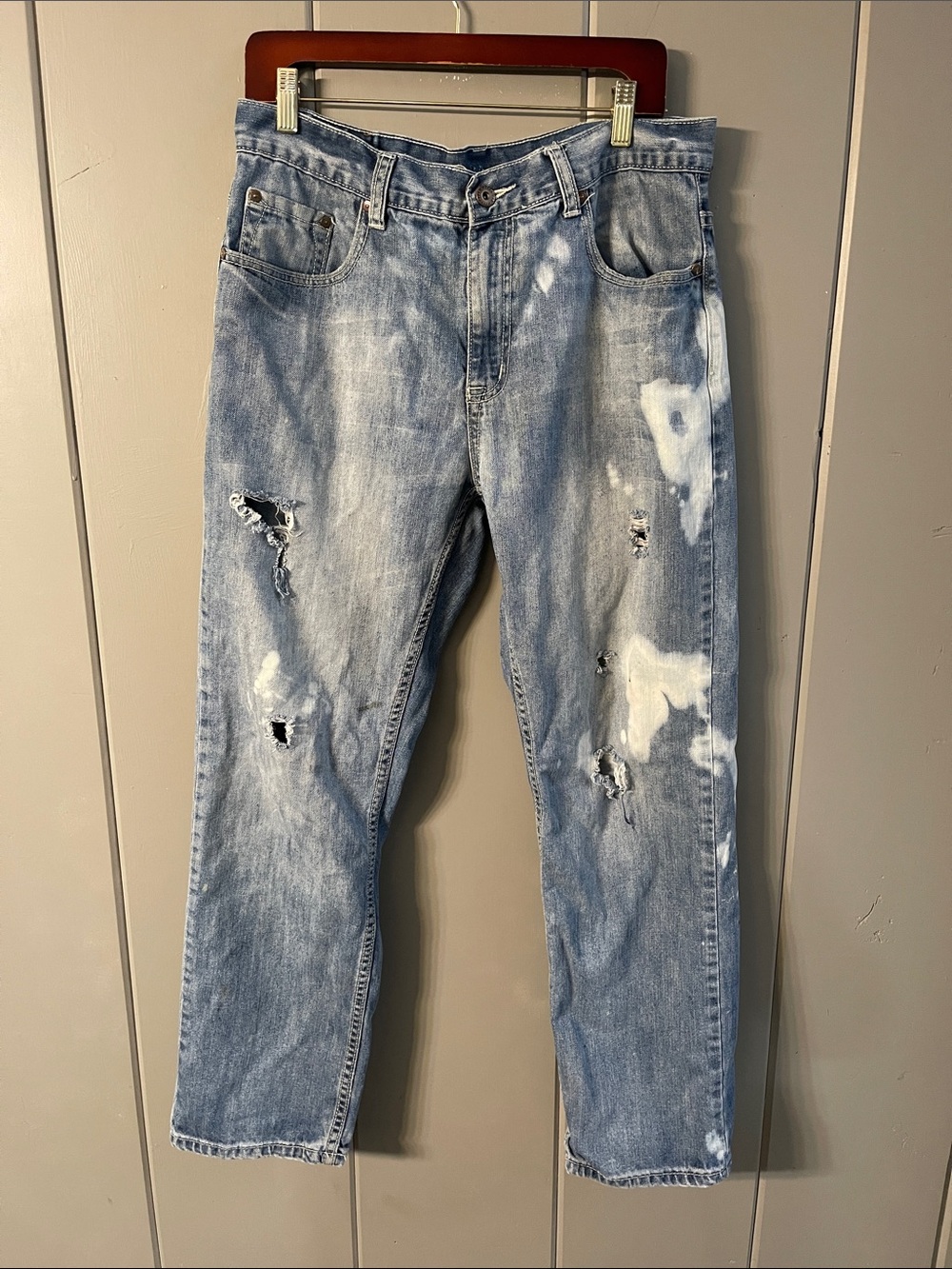 Flypaper Jeans Destroyed Distressed Grunge Festival Modern Boho Men’s 34 X 30